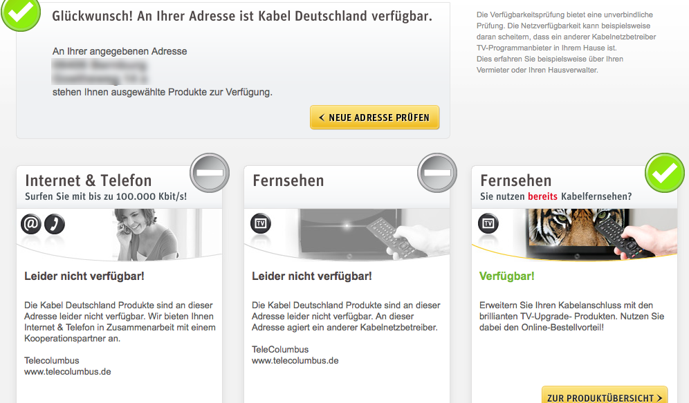 Bildschirmfoto Kabel Deutschland