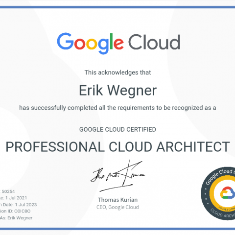 Professional Cloud Architect Certificate